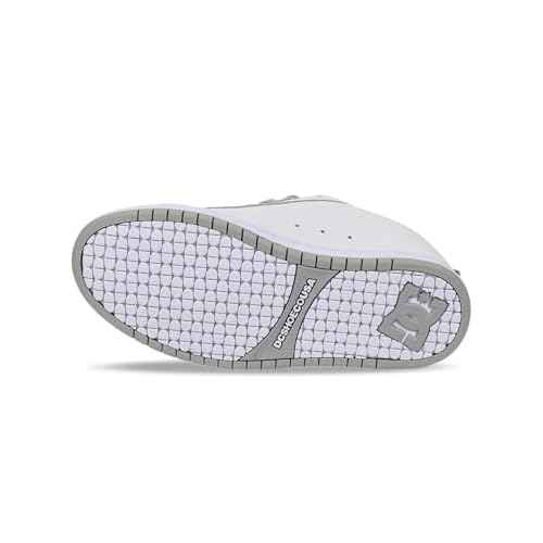 DC Men's Court Graffik Skate Shoe, White/Grey, 10.5