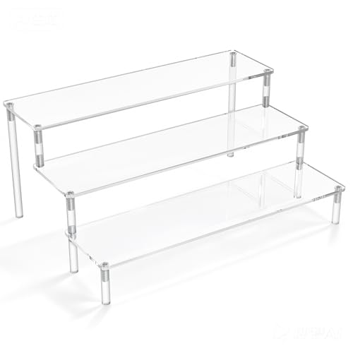 Acrylic Display Risers,Clear Display Risers Stand Small Mini Shelf 3 Tiered Cupcake Stand for Food Desserts Stand Shelves ...