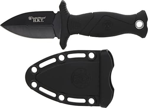 Smith & Wesson 5in High Carbon SS Fixed Blade Knife with 2in False Edge Blade and Stainless Steel Finish for Outdoor Tacti...