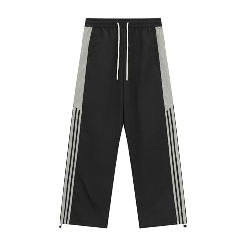 Aelfric Eden Striped Track Pants Men Parachute Pants Women Baggy Sweatpants Y2k Wide Leg Cargo Pants with Drawstring