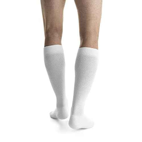 JOBST ActiveWear 20-30mmHg Compression Socks Knee High, Closed Toe, Cool White, Medium