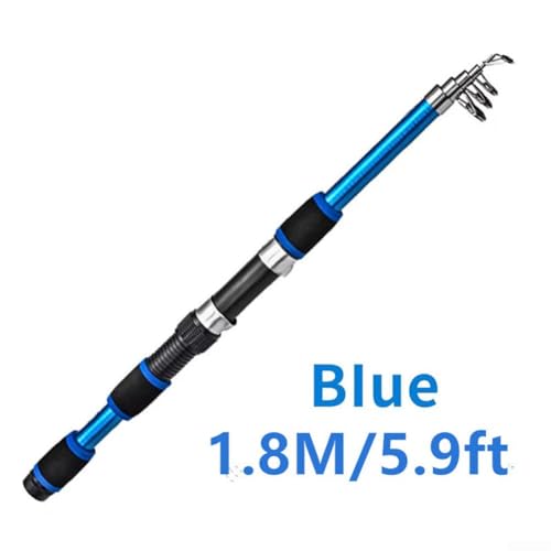 Telescopic Fishing Rod 5.9 ft Carbon Fiber Ultralight Camouflage Lure Pole, Portable Retractable Design for Carp Cage and ...