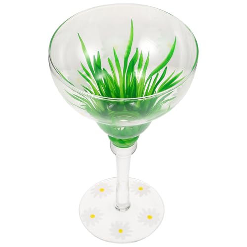 GLEAVI Hand-painted Daisy Margarita Glasses, Delicate Cocktail Wine Cups, Crystal Glassware for Party Supplies, Wear-resis...