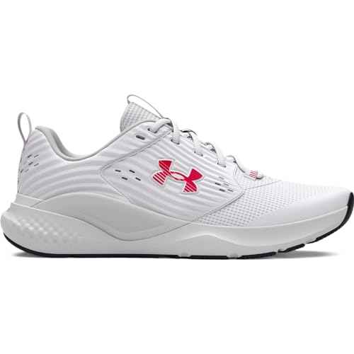 Under Armour Men's Charged Commit Trainer 4, (101) White/Distant Gray/Red, 13, US