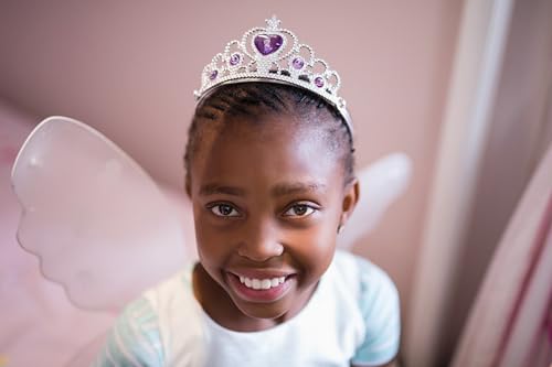 LUV HER Frozen-Themed Princess Crown & Wand Set - 8 Pack Includes 4 Tiaras & 4 Wands - Stunning ICY Blue & Silver Design -...