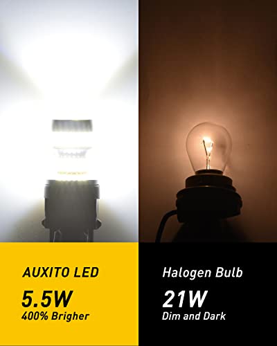 AUXITO 1157 LED Bulb White, 400% Super Bright 2057 2357 7528 BAY15D LED Light Bulbs for Backup Reverse Signal Blinker Tail...