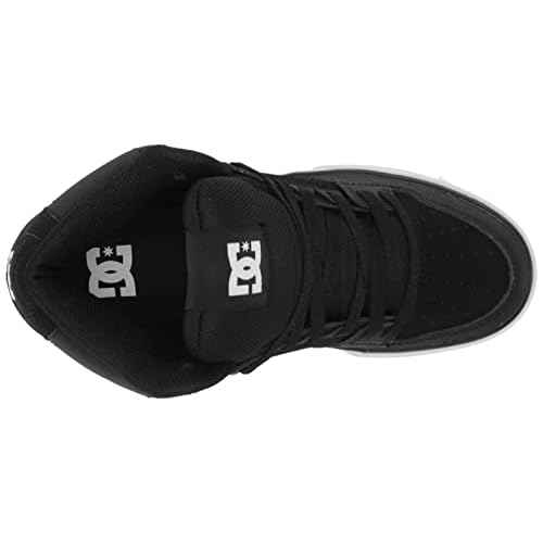 DC Men's Pure High Top Wc Skate Shoes Casual Sneakers, Black/Black/White, 8