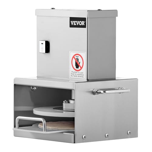 VEVOR Electric Pizza Dough Press Machine, 6 Inch Pizza Pastry Press Plate, Stainless Steel Bread Presser, Commercial Forming Machine with Adjustable Thickness and 100 Sheets of Parchment Paper
