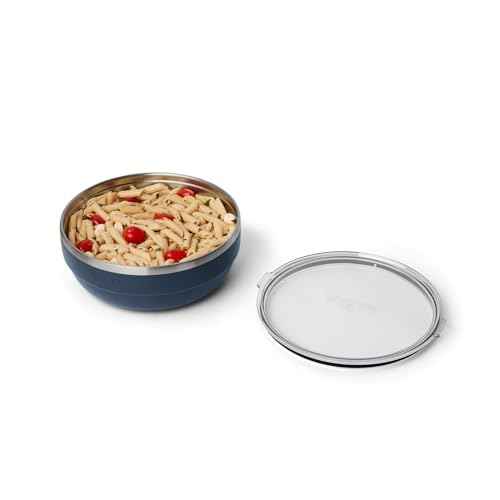YETI Rambler Low Bowl, Vacuum Insulated, Stackable and Nestable Stainless Steel Bowl with Lid, 3.6 Quart, Navy