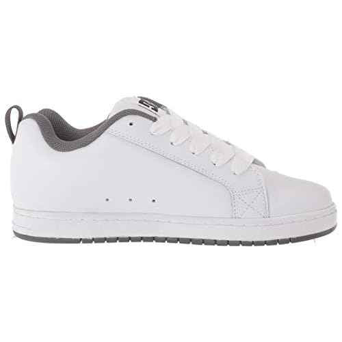 DC Men's Court Graffik Casual Skate Shoes, White/Heather Grey SE, 18 D D US