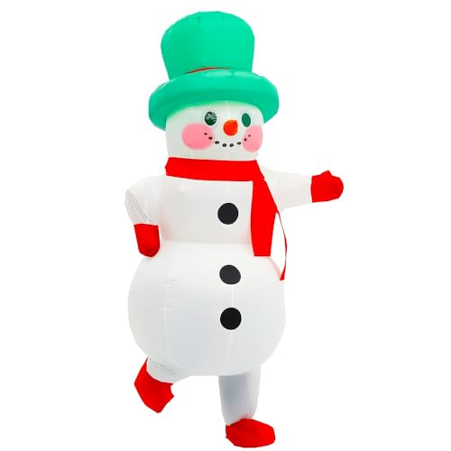 Rysotowy Inflatable Christmas Costume for Adults Funny Blow up Xmas Tree, Snowman, Santa Claus Costume Suit Xmas Outifit