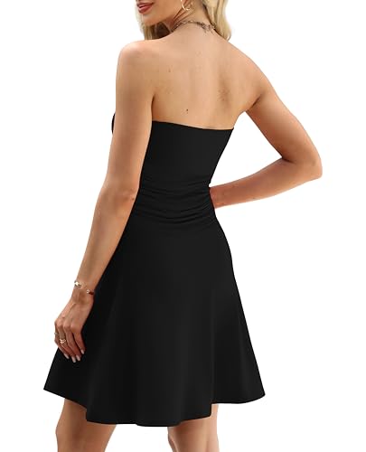 OFEEFAN Womens Tube Dresses Strapless Homecoming Graduation Formal Party Club Mini Dress Date Outfits