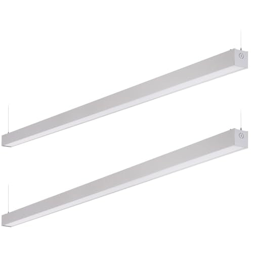 LEONLITE 8FT Linkable LED Linear Light, Dimmable Architectural LED Suspension Office Lighting Fixture, 3CCT, ETL Listed, M...
