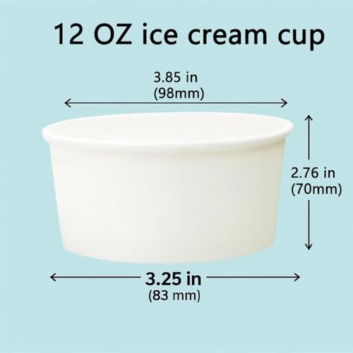 SOPARO 100/200/300/500/1000 PCS 10/12 Oz Ice Cream Paper Cups Batch Disposable Solid Color Paper Dessert Bowls for Snacks,...