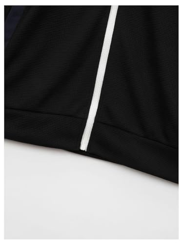Men’s Casual Colorblock Jacket, Lightweight Waffle Fabric with Full Zip, Durable Outerwear with Pockets, Lapel Collar