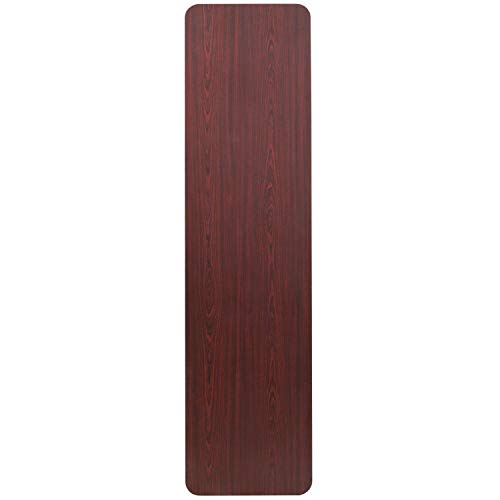 Flash Furniture Frankie 6' Mahogany Melamine Laminate Folding Training and Event Table, Rectangular Folding Training Tabl...