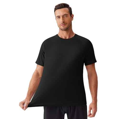 PINSPARK 1/5 Pack Workout Shirts for Men Short Sleeve Moisture Wicking Athletic Gym Tshirts Multipack Casual Plain Tees