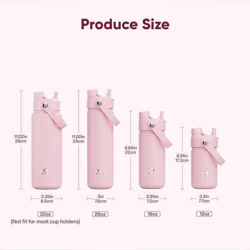 ENCOOL Insulated Water Bottle with Straw Stainless Steel Water Bottle, Leak-Proof, BPA-Free, Double Wall Vacuum Keeps Cold...