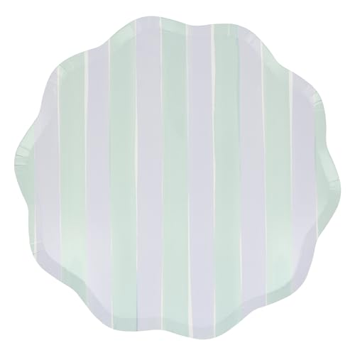 Meri Meri Pastel Striped Paper Plates (Pack of 8), Colorful & Disposable Plates for Party, Pastel Party Plates Available a...