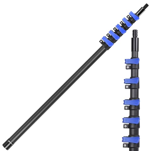 Carbon Fiber Extension Pole 4.7-24FT Telescoping Paint Roller Extendable Pole Lightweight Sturdy Extension Poles with Univ...