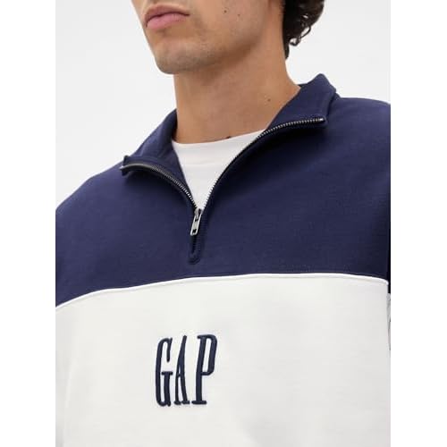 GAP Men's Logo Half Zip Drawstring Fleece