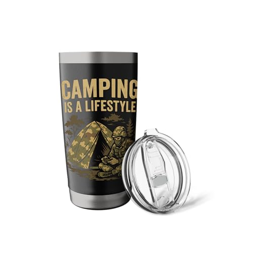 Camping Lifestyle Funny Outdoors Survival Gamer Humor Gaming Stainless Steel Insulated Tumbler