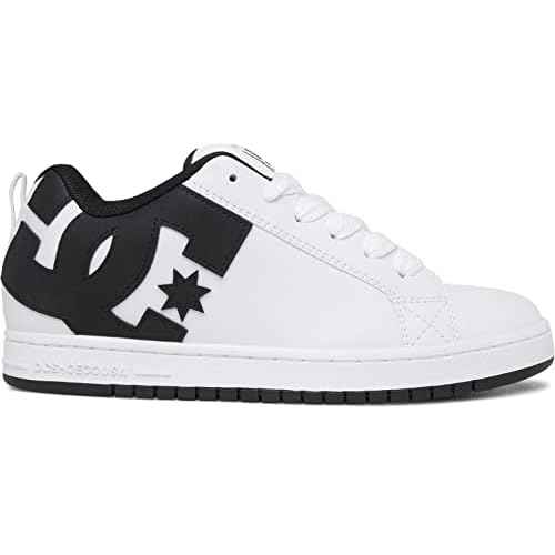 DC Men's Court Graffik Skate Shoe, White/Black/Black,12.5 M US