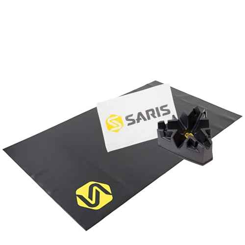 Saris Complete Bike Trainer Accessory Kit with Bike Mat, Climbing Block & Towel, Black