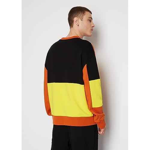 Armani Exchange mens Cotton French Terry Colorblock Pullover Sweatshirt