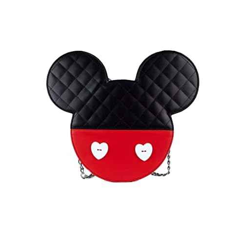Loungefly MickeyMinnie Valentines Reversible Large Crossbody Bag BlackRedWhite