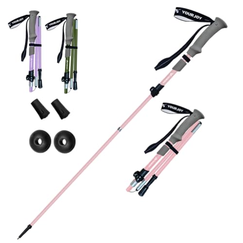 Yourjoy Hiking Trekking Poles, Macaron Colors 2 Pack Anti Shock, Adjustable, Collapsible Hiking Poles for Trekking or Walk...
