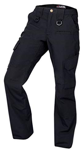 LA Police Gear LAPG Women's Uniform Tactical Pants, Elastic Waistband, Mid Rise, Relaxed Fit, Work Cargo Pants for Women