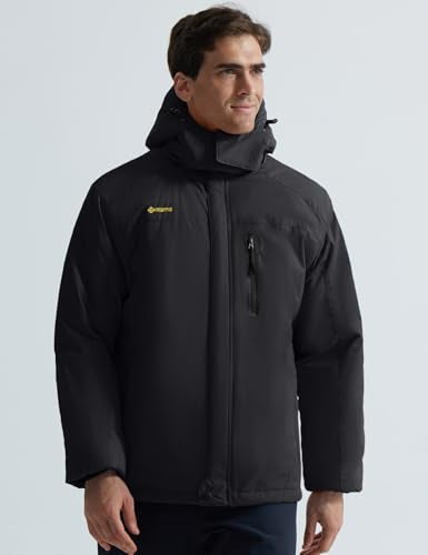 GEMYSE Men's Ski Snow Jacket Warm Winter Waterproof Coat Snowboard Rain Jacket Hooded Windproof Windbreaker