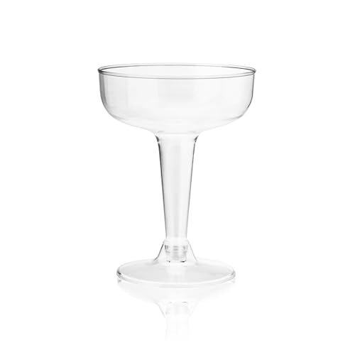 True Party Disposable Plastic Champagne Coupe Glasses Cocktail Set, Durable Home Wine Bar Accessories for Birthday Weddin...