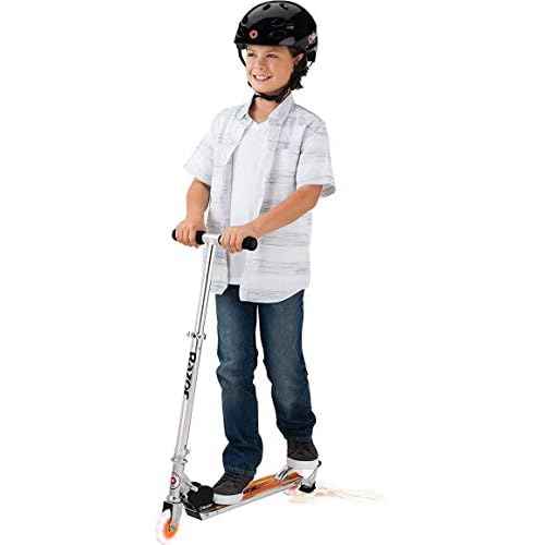 Razor Spark Ultra Kick Scooter for Kids Ages 8+ - Ultra Bright LED Wheels, Rear-Fender Brake, Adjustable Handlebars, for Riders up to 143 lbs