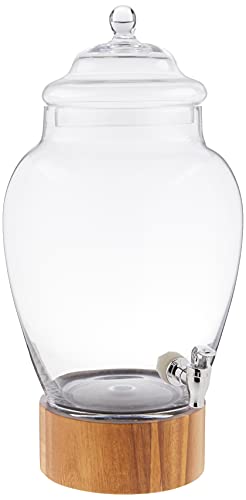 American Atelier Beverage Dispenser Cold Drink Dispenser w/ 1-Gallon Capacity Glass Jug, Leak-Proof Acrylic Spigot in Gorg...