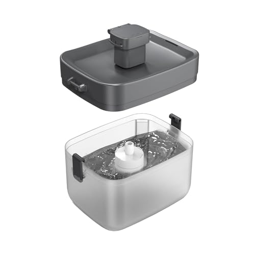 Cat Water Fountain, Automatic USB Powered Pet Fountain 50.7oz, 20dB Ultra-Quiet & Translucent Mini Water Tank, BPA-Free fo...