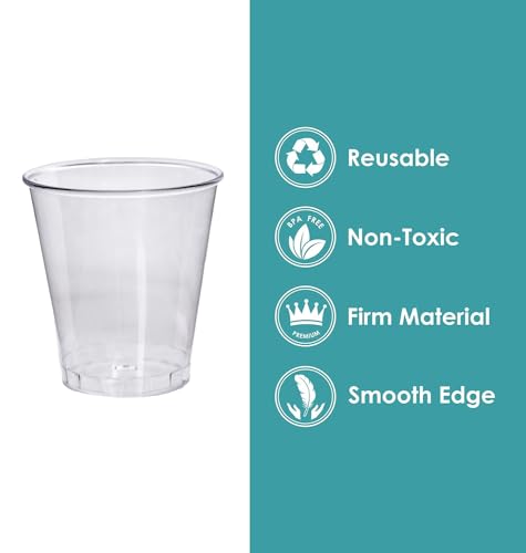 Craft And Party, 1oz 200 pcs Premium Clear Shot Glasses. Disposable Clear Cups for Wine Tasting, Vodka, Whiskey, jelly sho...