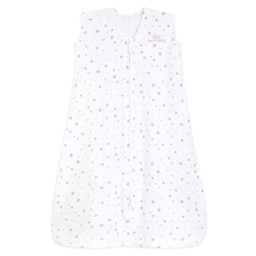 HALO SleepSack, 100% Cotton Wearable Blanket, Swaddle Transition Sleeping Bag, TOG 0.5, Twinkle Pink, Large, 12-18 Months