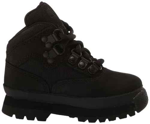 Timberland Youth Euro Hiker Boots, Black Nubuck, 13.5 Medium