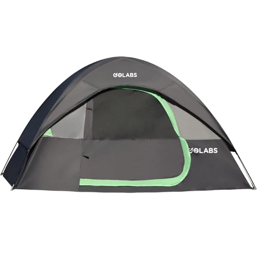 Golabs CT1 2 Person Camping Tent, Easy Set Up in 3 Mins, PU1500mm Waterproof w/Mesh Top & Door with Ventilation, Lightweig...