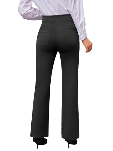keriffe Womens Bootcut Dress Pants High Waist Stretchy Business Work Casual Trousers with Back Pockets Office Slacks