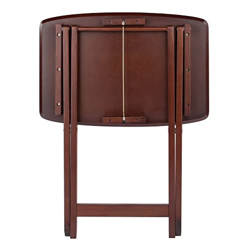 Winsome Darlene Set of 2 Foldable Snack Tables, for Living Room, 26", Walnut