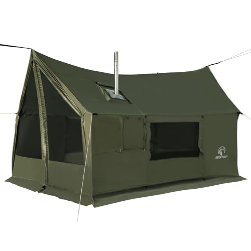 REDCAMP Large Hammock Hot Tent with Stove Jack, Waterproof & Windproof Winter Wall Tent with Snow Skirt, Ultralight 4 Seas...