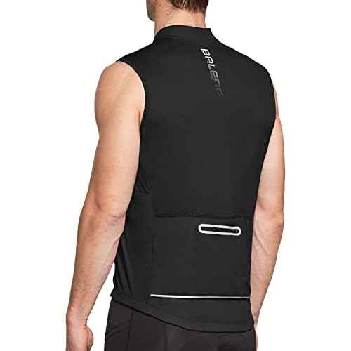 baleaf Men's Sleeveless Cycling Jersey Road Bike Shirt Bicycle Biking Tank Tops Full Zip Pockets SPF UPF50+