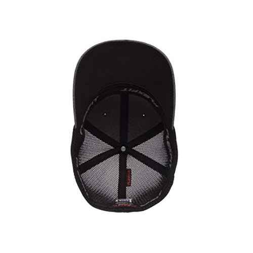 Flexfit Men's 110 Mesh Trucker Hat, Dark Heather/Black, One Size