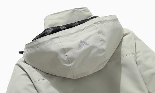 Women's Waterproof Lightweight Rain Jacket Windproof Breathable Trench Coat Detachable Hood Raincoats Outdoor Hiking Jacket