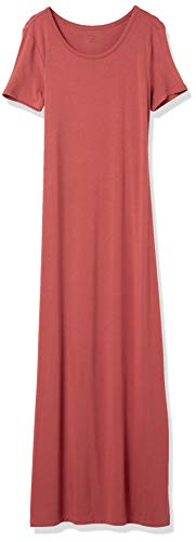 Amazon Essentials Women's Jersey Standard-Fit Short-Sleeve Crewneck Side Slit Maxi Dress (Previously Daily Ritual)