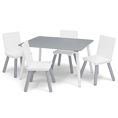 Delta Children Kids Table and Chair Set (4 Chairs Included) - Ideal for Arts & Crafts, Snack Time, Homeschooling, Homework...