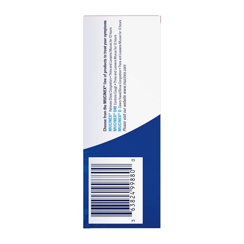 Mucinex 12 Hour Maximum Strength 1200 mg Guaifenesin Extended-Release Tablets for Excess Mucus Relief, Expectorant Aids Excess Mucus Removal, Chest Congestion Relief for Adults, 48 Tablets